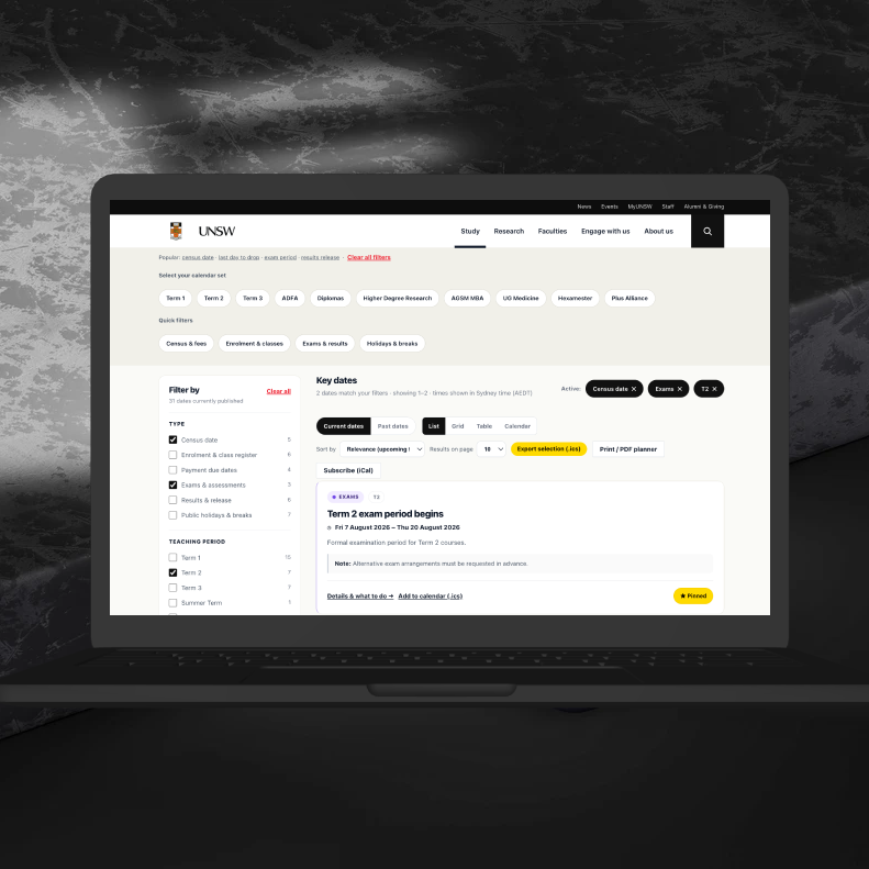 A smarter way to navigate university key dates project preview